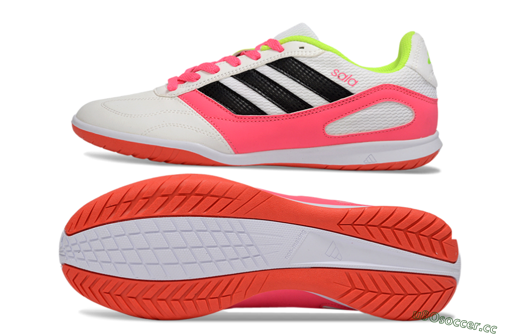 Men's Adidas Top Sala IC Indoor & Futsal Low-Tops Football Shoes - White/Neon Pink/Black 1