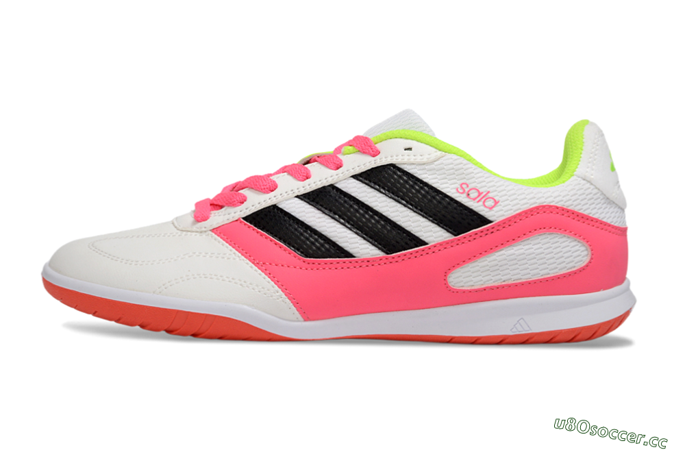 Men's Adidas Top Sala IC Indoor & Futsal Low-Tops Football Shoes - White/Neon Pink/Black 0
