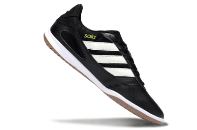 Men's Adidas Top Sala IC Indoor & Futsal Low-Tops Football Shoes - Black/White/Glow Green