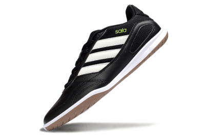 Men's Adidas Top Sala IC Indoor & Futsal Low-Tops Football Shoes - Black/White/Glow Green