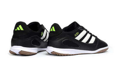 Men's Adidas Top Sala IC Indoor & Futsal Low-Tops Football Shoes - Black/White/Glow Green