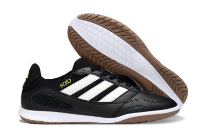Men's Adidas Top Sala IC Indoor & Futsal Low-Tops Football Shoes - Black/White/Glow Green