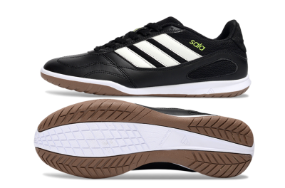 Men's Adidas Top Sala IC Indoor & Futsal Low-Tops Football Shoes - Black/White/Glow Green