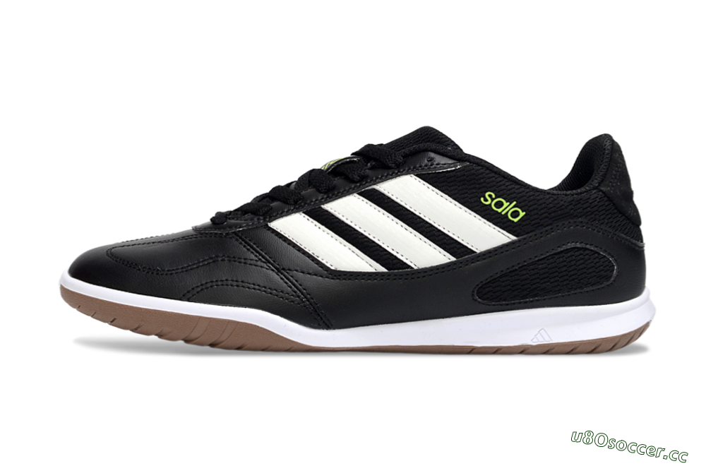 Men's Adidas Top Sala IC Indoor & Futsal Low-Tops Football Shoes - Black/White/Glow Green 0