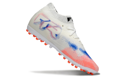 Men's Puma Future 8 Ultimate MG Multi Ground Low-Tops Football Boots - White/Electric Coral/Black