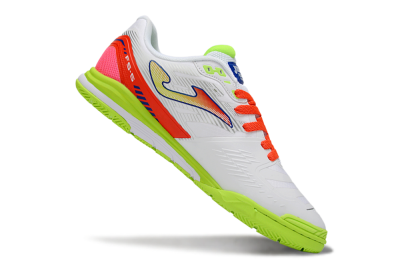 Men's Joma Top Flex IC Indoor & Futsal Low-Tops Football Shoes - White/Neon Green/Coral Red