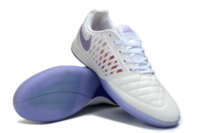 Unisex Nike Lunar Gato 2 IC Indoor & Futsal Low-Tops Football Shoes - White/Lavender Bliss/Soft Lilac