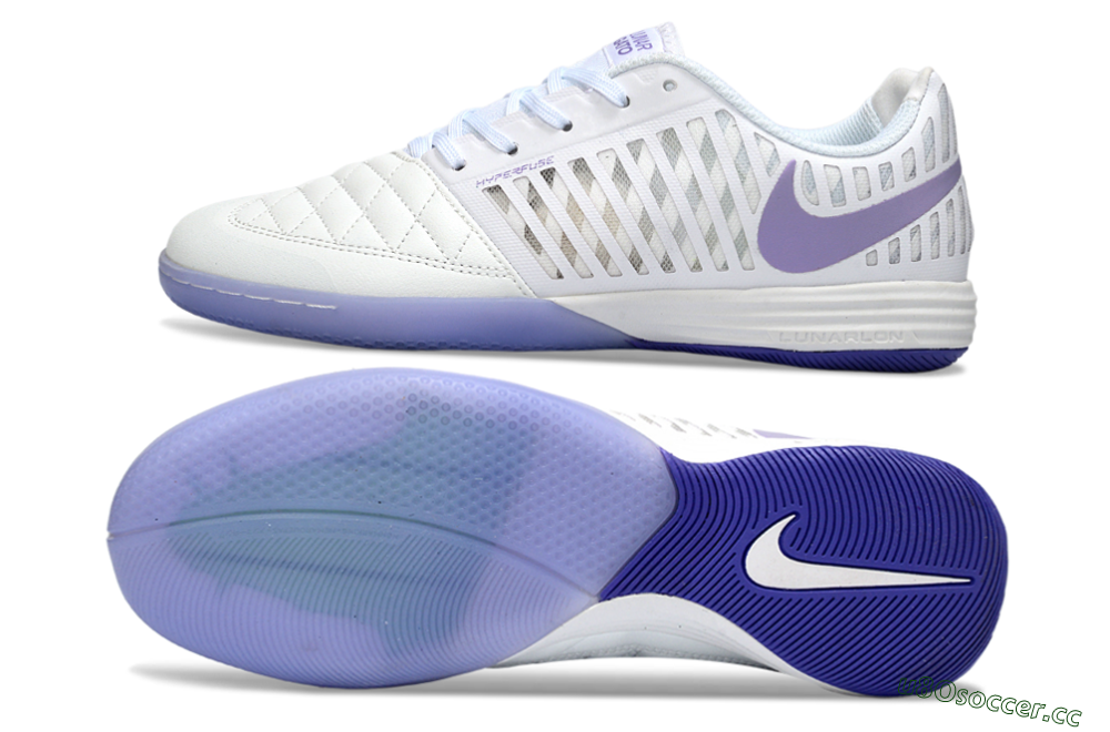 Unisex Nike Lunar Gato 2 IC Indoor & Futsal Low-Tops Football Shoes - White/Lavender Bliss/Soft Lilac 1