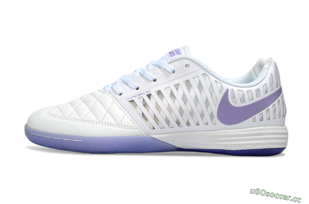 Unisex Nike Lunar Gato 2 IC Indoor & Futsal Low-Tops Football Shoes - White/Lavender Bliss/Soft Lilac 0