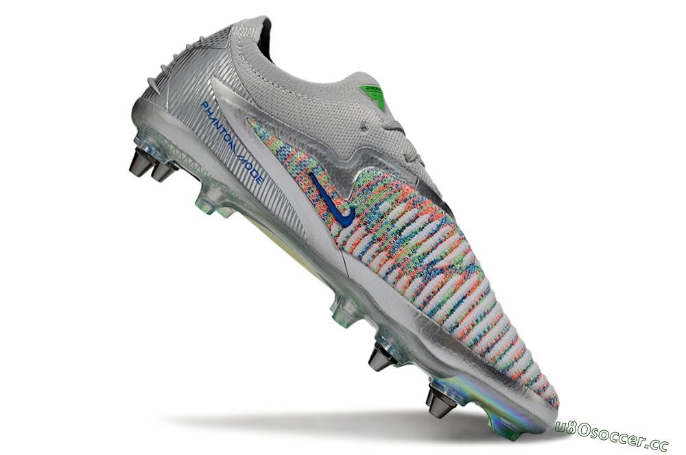 Unisex Nike Phantom 6 Low Elite SG Soft Ground Low-Tops Football Boots - Gray/Electric Green/Orange Burst 4