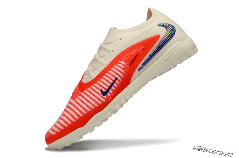 Unisex Nike Phantom 6 Low Elite TF Artificial Turf Low-Tops Football Shoes - Red/Vibrant Red/Neutral White 5