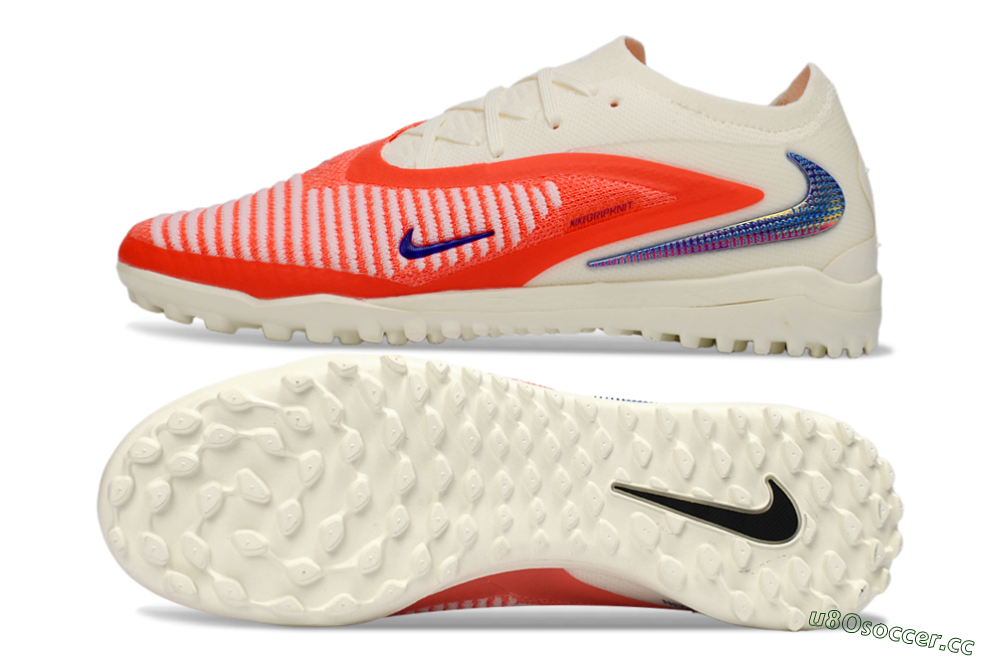 Unisex Nike Phantom 6 Low Elite TF Artificial Turf Low-Tops Football Shoes - Red/Vibrant Red/Neutral White 1