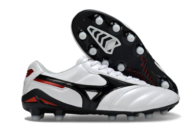 Men's Mizuno Morelia Neo 2 FG Firm Ground Low-Tops Football Boots - White/Crimson Black/Crimson White