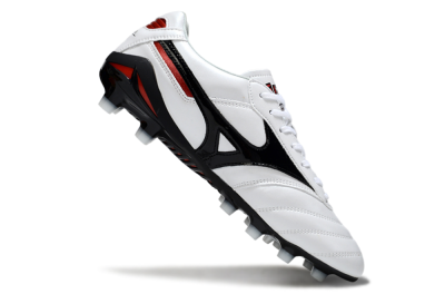 Men's Mizuno Morelia Neo 2 FG Firm Ground Low-Tops Football Boots - White/Crimson Black/Crimson White