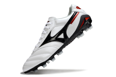 Men's Mizuno Morelia Neo 2 FG Firm Ground Low-Tops Football Boots - White/Crimson Black/Crimson White
