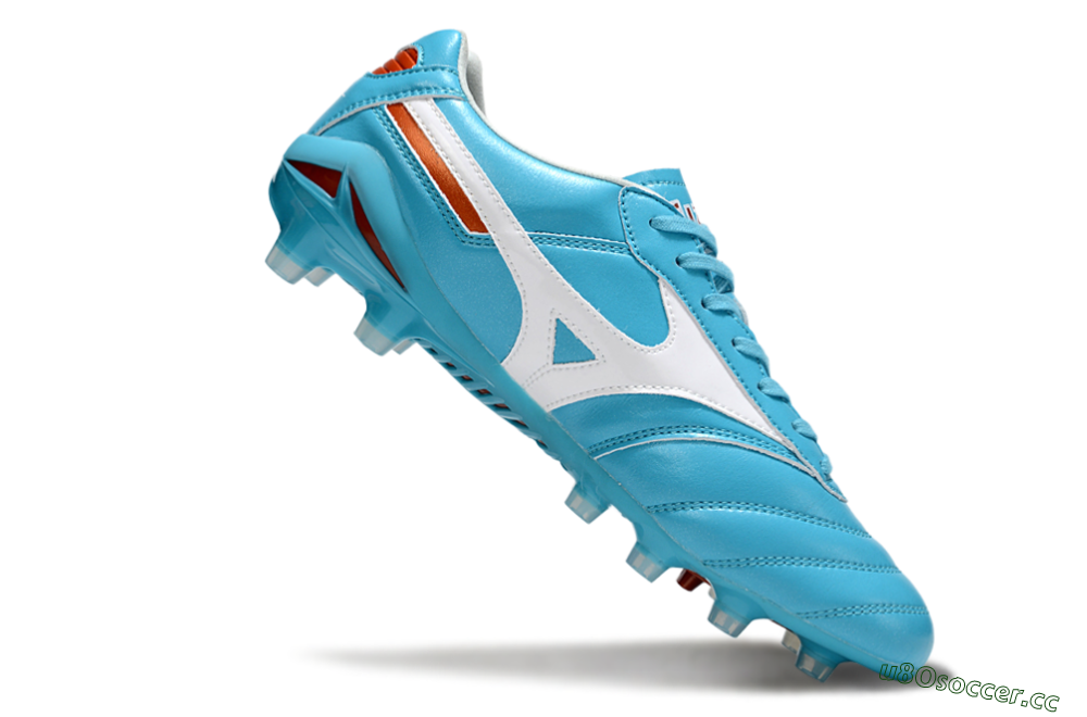 Men's Mizuno Morelia Neo 2 FG Firm Ground Low-Tops Football Boots - Cyan/Bright Cyan/White 4