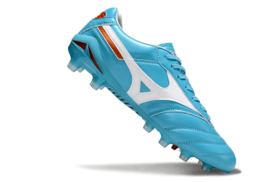 Men's Mizuno Morelia Neo 2 FG Firm Ground Low-Tops Football Boots - Cyan/Bright Cyan/White
