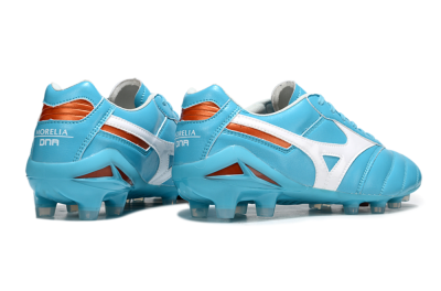 Men's Mizuno Morelia Neo 2 FG Firm Ground Low-Tops Football Boots - Cyan/Bright Cyan/White