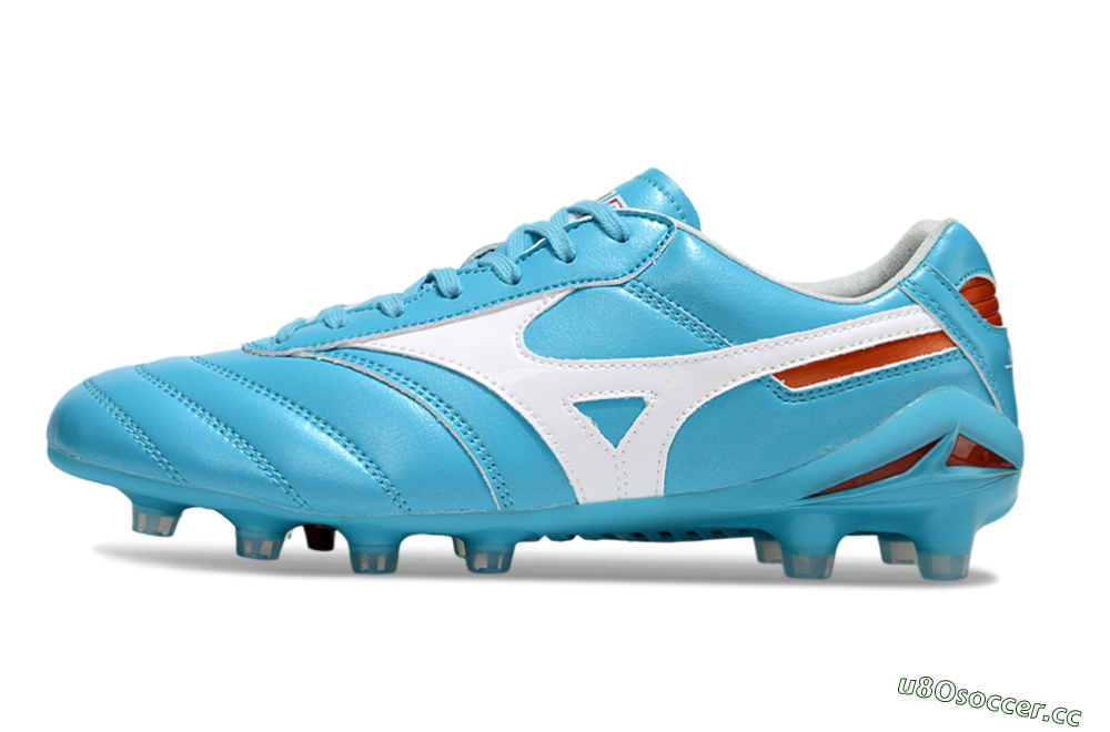 Men's Mizuno Morelia Neo 2 FG Firm Ground Low-Tops Football Boots - Cyan/Bright Cyan/White 0