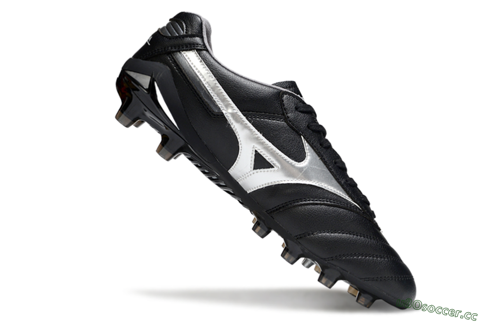 Men's Mizuno Morelia Neo 2 FG Firm Ground Low-Tops Football Boots - Black/Midnight Black/Silver Shine 4