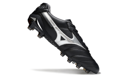 Men's Mizuno Morelia Neo 2 FG Firm Ground Low-Tops Football Boots - Black/Midnight Black/Silver Shine