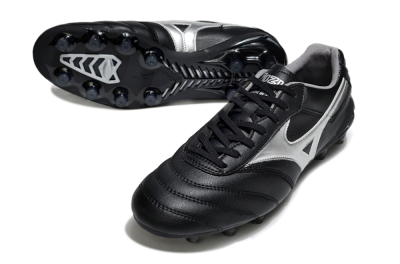 Men's Mizuno Morelia Neo 2 FG Firm Ground Low-Tops Football Boots - Black/Midnight Black/Silver Shine