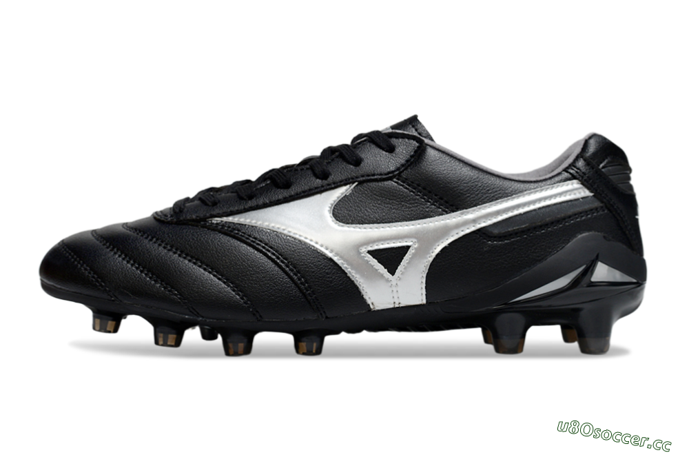 Men's Mizuno Morelia Neo 2 FG Firm Ground Low-Tops Football Boots - Black/Midnight Black/Silver Shine 0