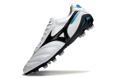 Men's Mizuno Morelia Neo 2 FG Firm Ground Low-Tops Football Boots - White/Midnight Black/Turquoise