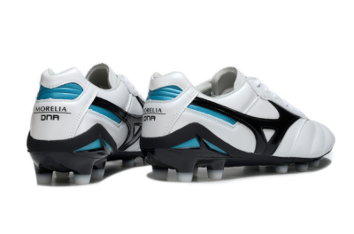 Men's Mizuno Morelia Neo 2 FG Firm Ground Low-Tops Football Boots - White/Midnight Black/Turquoise