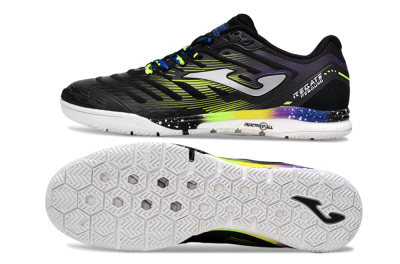 Men's Joma Top Flex IC Indoor & Futsal Low-Tops Football Shoes - Black/Electric Green/Gradient Purple