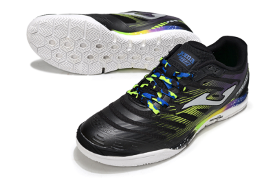 Men's Joma Top Flex IC Indoor & Futsal Low-Tops Football Shoes - Black/Electric Green/Gradient Purple