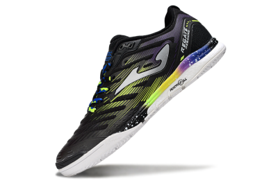Men's Joma Top Flex IC Indoor & Futsal Low-Tops Football Shoes - Black/Electric Green/Gradient Purple