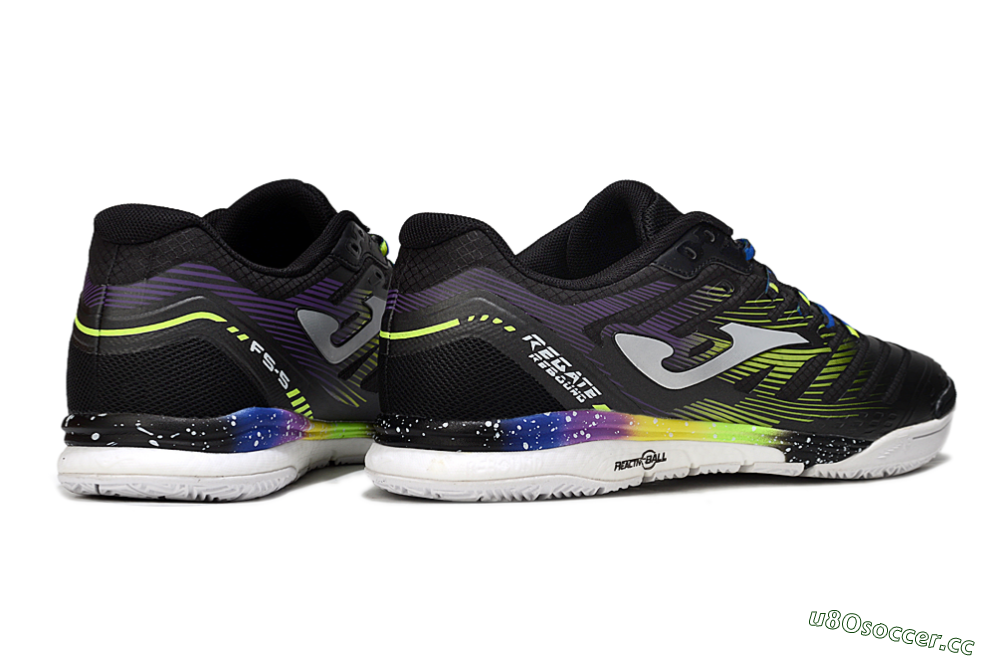 Men's Joma Top Flex IC Indoor & Futsal Low-Tops Football Shoes - Black/Electric Green/Gradient Purple 6