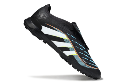 Men's Adidas Predator 25 Elite Fold-Over Tongue TF Artificial Turf Low-Tops Football Shoes - Black/Electric Yellow/White Strike