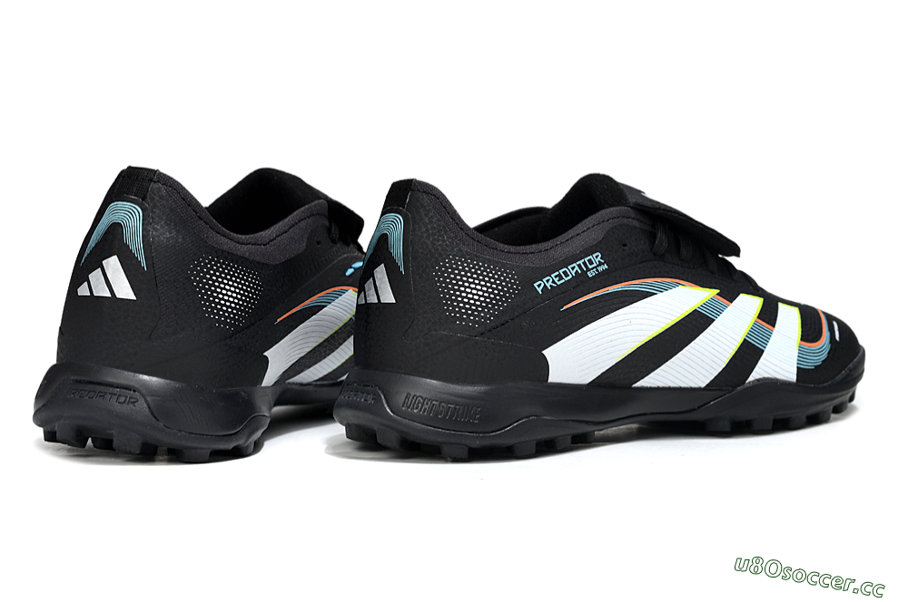 Men's Adidas Predator 25 Elite Fold-Over Tongue TF Artificial Turf Low-Tops Football Shoes - Black/Electric Yellow/White Strike 6