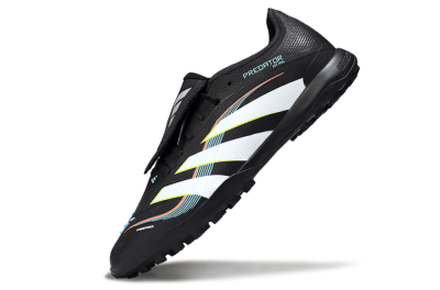 Men's Adidas Predator 25 Elite Fold-Over Tongue TF Artificial Turf Low-Tops Football Shoes - Black/Electric Yellow/White Strike