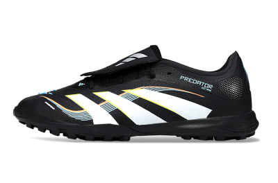 Men's Adidas Predator 25 Elite Fold-Over Tongue TF Artificial Turf Low-Tops Football Shoes - Black/Electric Yellow/White Strike