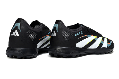 Men's Adidas Predator 25 Elite TF Artificial Turf Low-Tops Football Shoes - Black/Electric Yellow/Frosted Blue