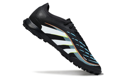 Men's Adidas Predator 25 Elite TF Artificial Turf Low-Tops Football Shoes - Black/Electric Yellow/Frosted Blue