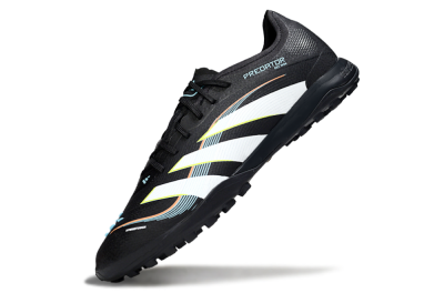 Men's Adidas Predator 25 Elite TF Artificial Turf Low-Tops Football Shoes - Black/Electric Yellow/Frosted Blue