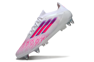 Men's Adidas F50 Elite SG Soft Ground Low-Tops Football Boots - White/Electric Pink/Blue Mirage