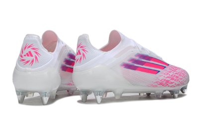 Men's Adidas F50 Elite SG Soft Ground Low-Tops Football Boots - White/Electric Pink/Blue Mirage