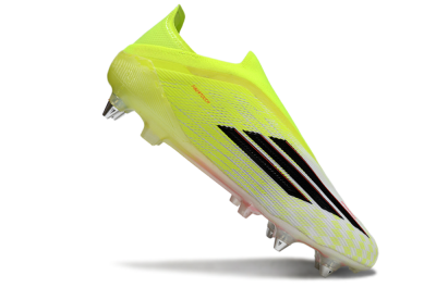 Men's Adidas F50 Elite Laceless SG Soft Ground Low-Tops Football Boots - Yellow/Neon Yellow/Black