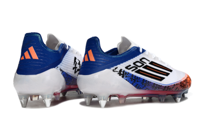 Men's SON x Adidas F50 Elite SG Soft Ground Low-Tops Football Boots - White/Vibrant Orange/Deep Blue