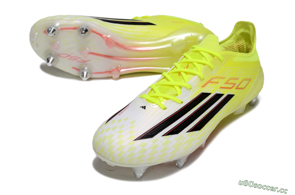 Men's Adidas F50 Elite SG Soft Ground Low-Tops Football Boots - Yellow/Electric Lime/Neon Black 3