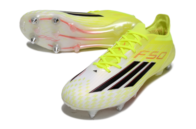 Men's Adidas F50 Elite SG Soft Ground Low-Tops Football Boots - Yellow/Electric Lime/Neon Black