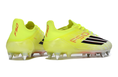 Men's Adidas F50 Elite SG Soft Ground Low-Tops Football Boots - Yellow/Electric Lime/Neon Black