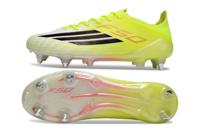 Men's Adidas F50 Elite SG Soft Ground Low-Tops Football Boots - Yellow/Electric Lime/Neon Black