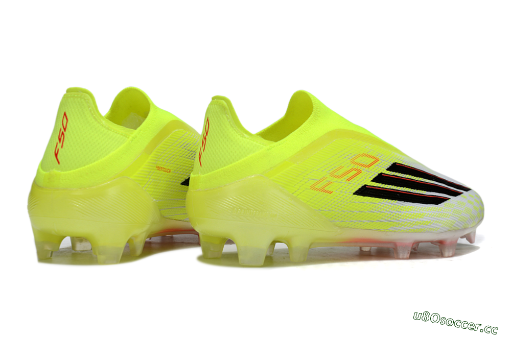 Unisex Adidas F50 Elite Laceless FG Firm Ground Low-Tops Football Boots - Yellow/Charger Yellow/Neon Pink 6