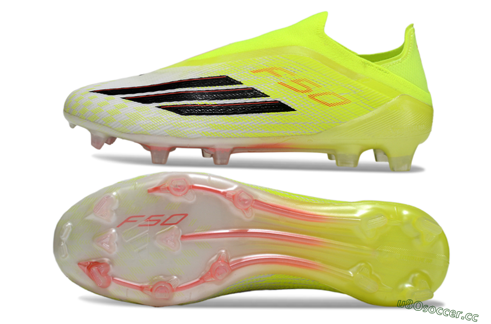 Unisex Adidas F50 Elite Laceless FG Firm Ground Low-Tops Football Boots - Yellow/Charger Yellow/Neon Pink 1